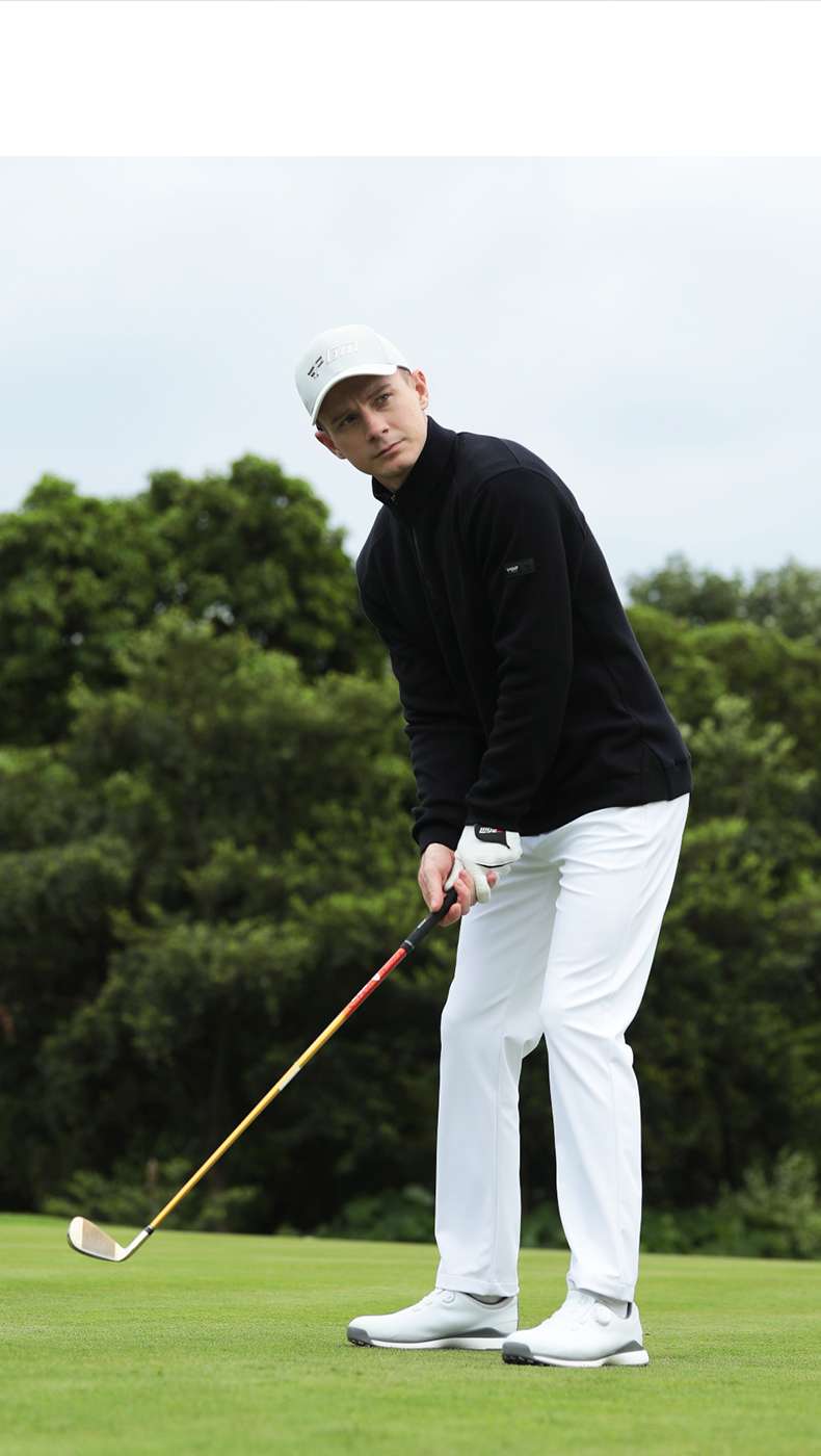 ゴルフウェア メンズ 長袖 Tシャツ 秋冬 防寒 ジャケット ジッパー スタンドカラー メンズ ポロシャツ