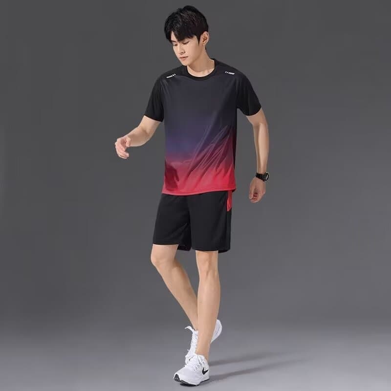 メンズスポーツウェア グラデーション速乾ランニングセット